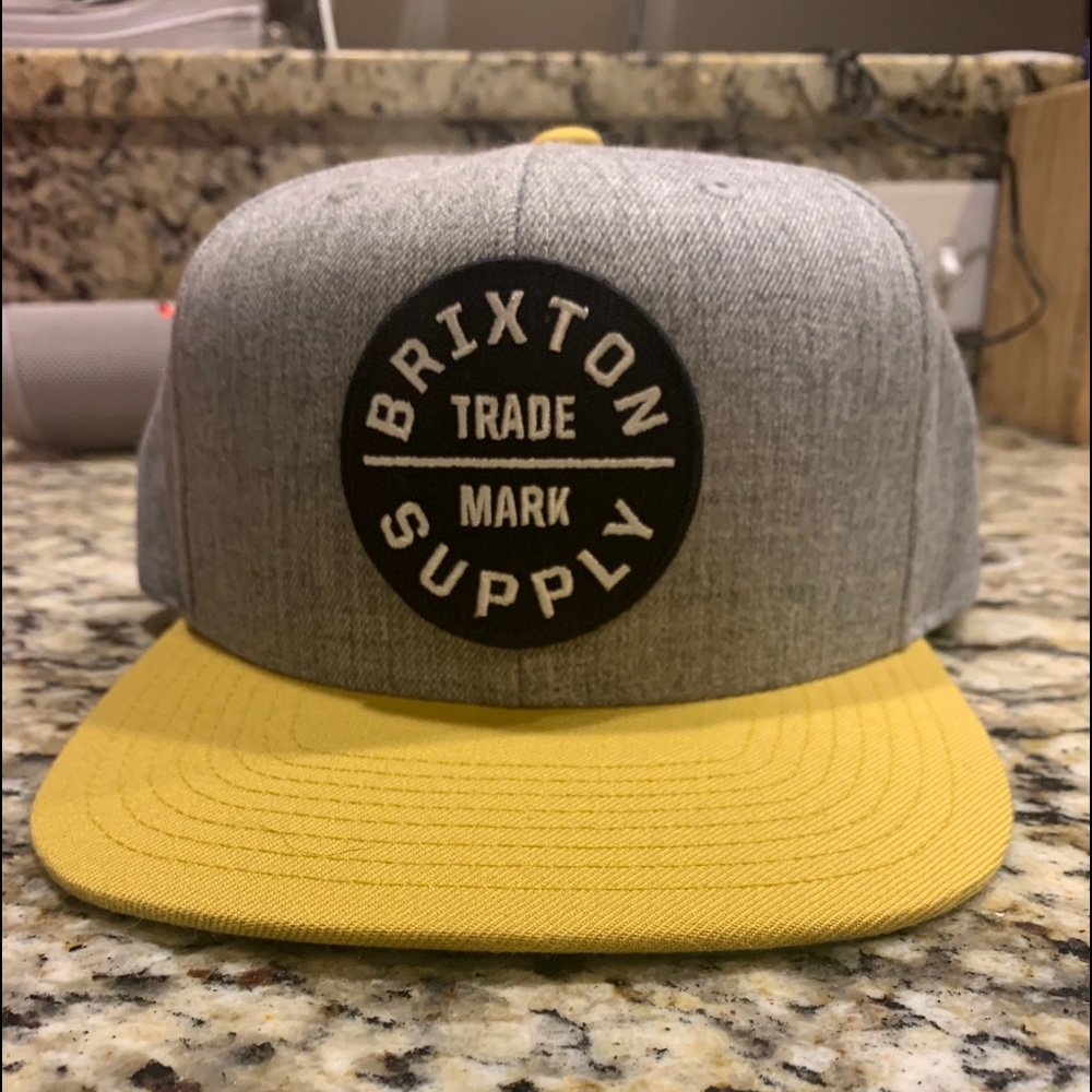Brand new Brixton Hat. Grey and Yellow.